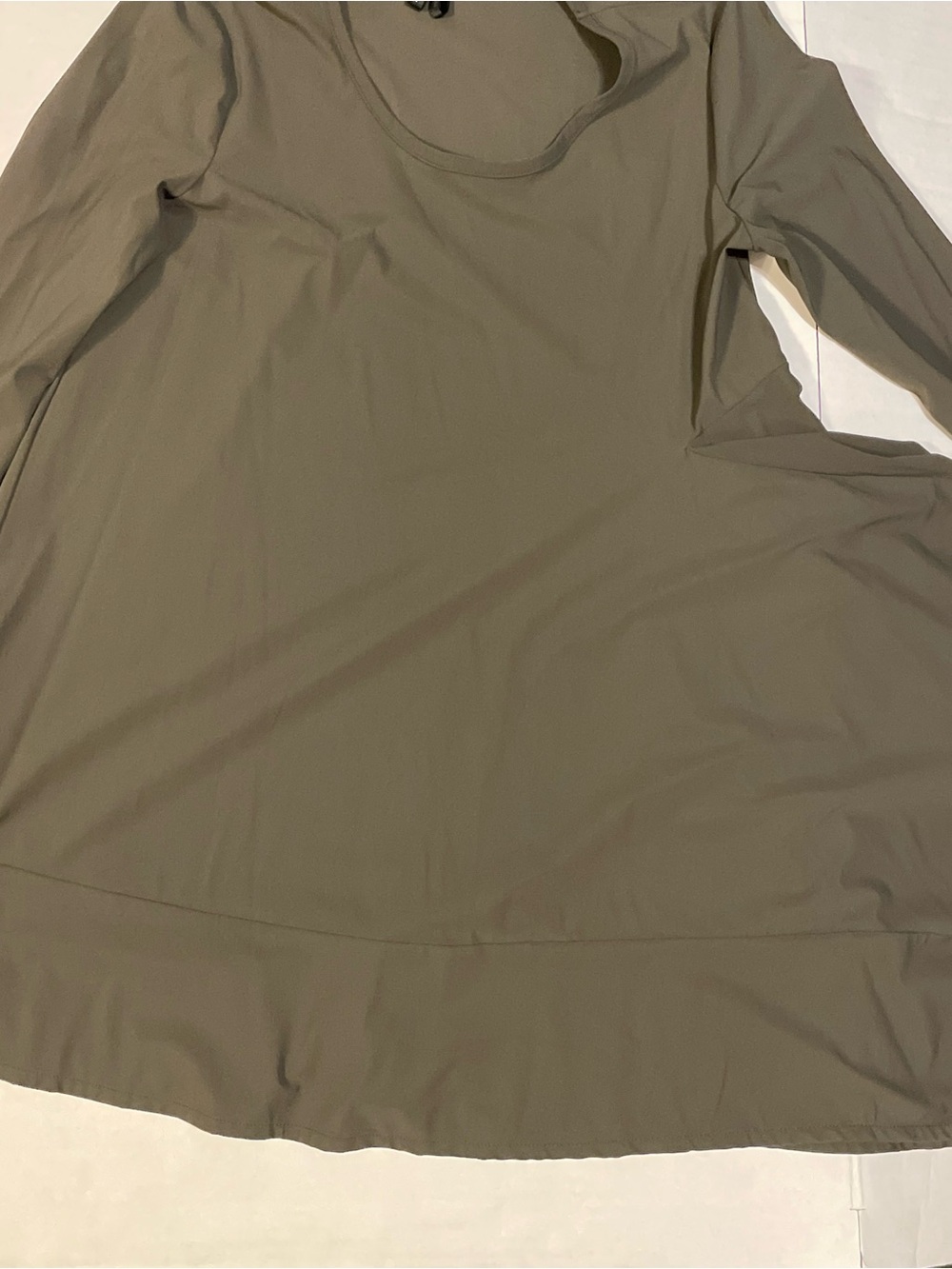 Relaxed Olive Scoop-Neck Tunic Top